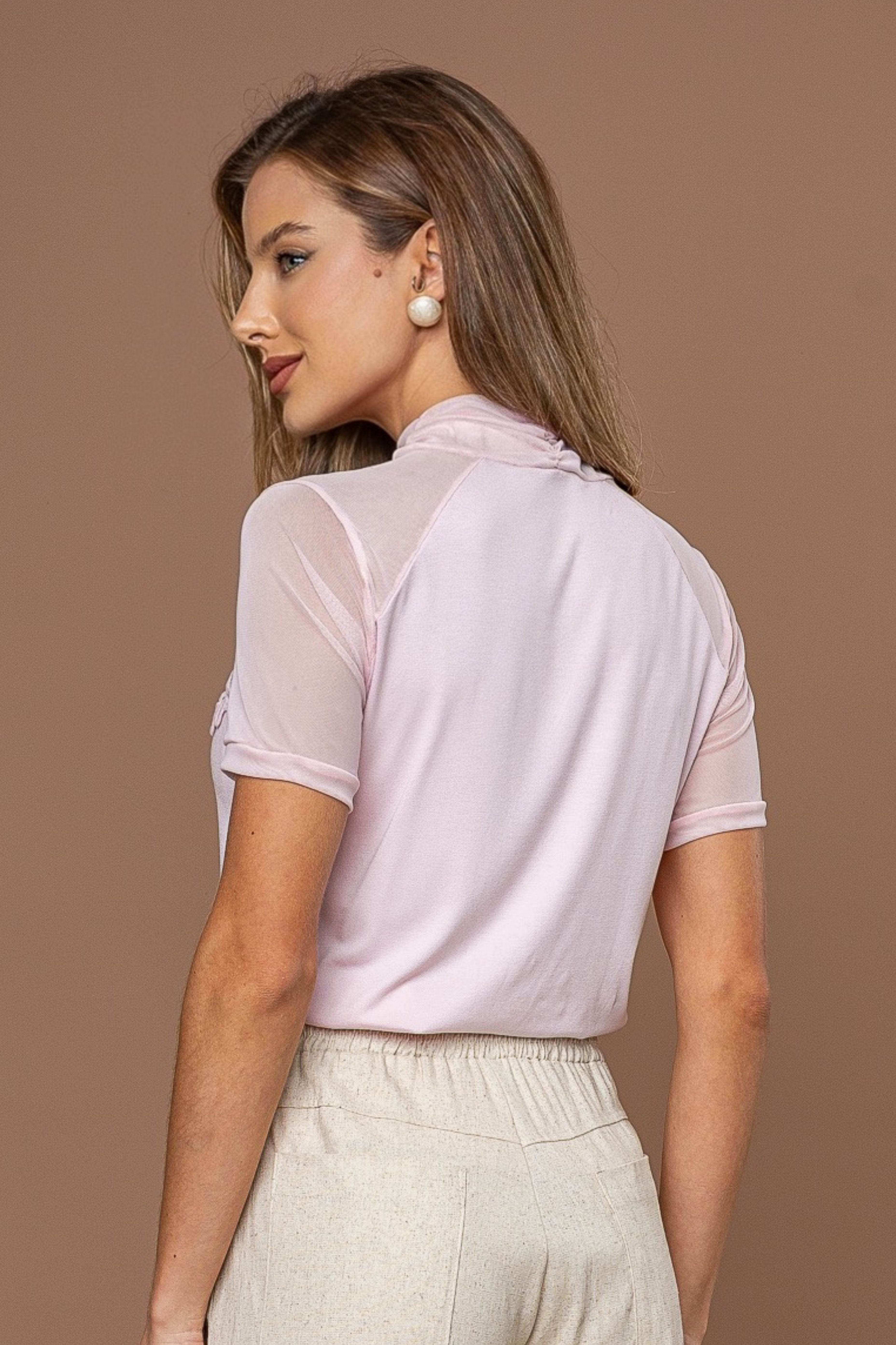 TSHIRT TULE COM VISCOLYCRA E RENDA