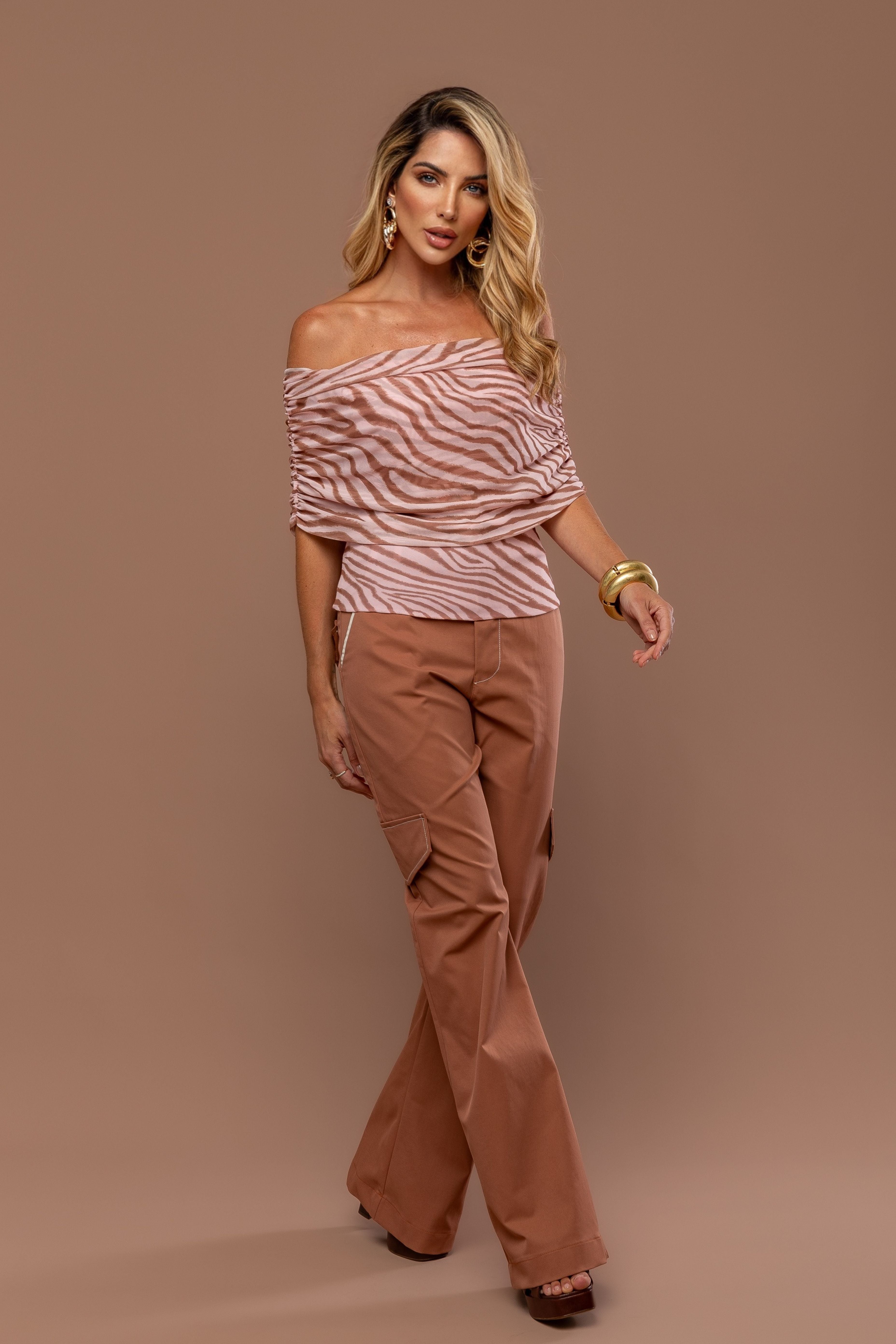 BLUSA OMBRO A OMBRO ANIMAL PRINT