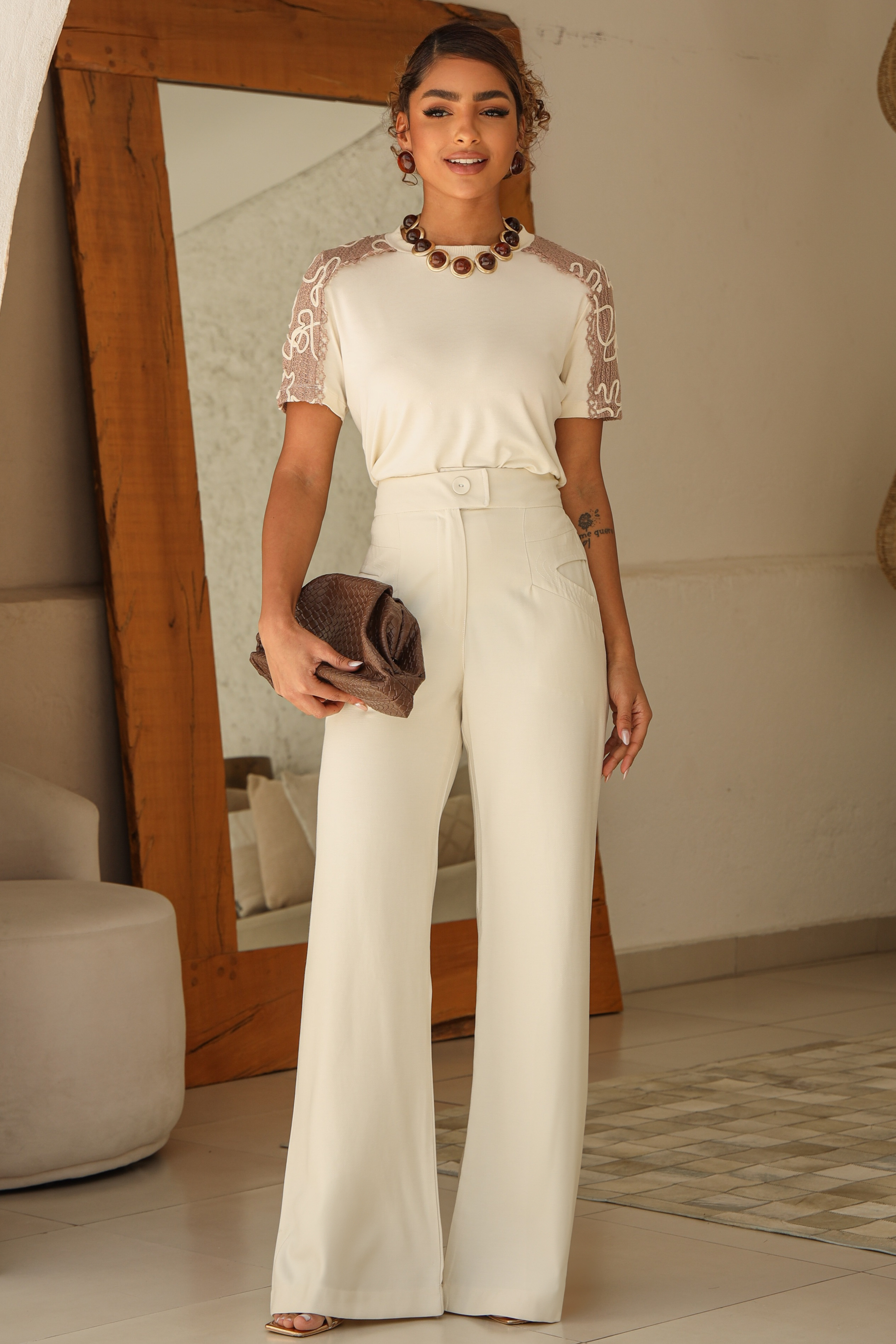 TSHIRT DE VISCOLYCRA COM CROCHET
