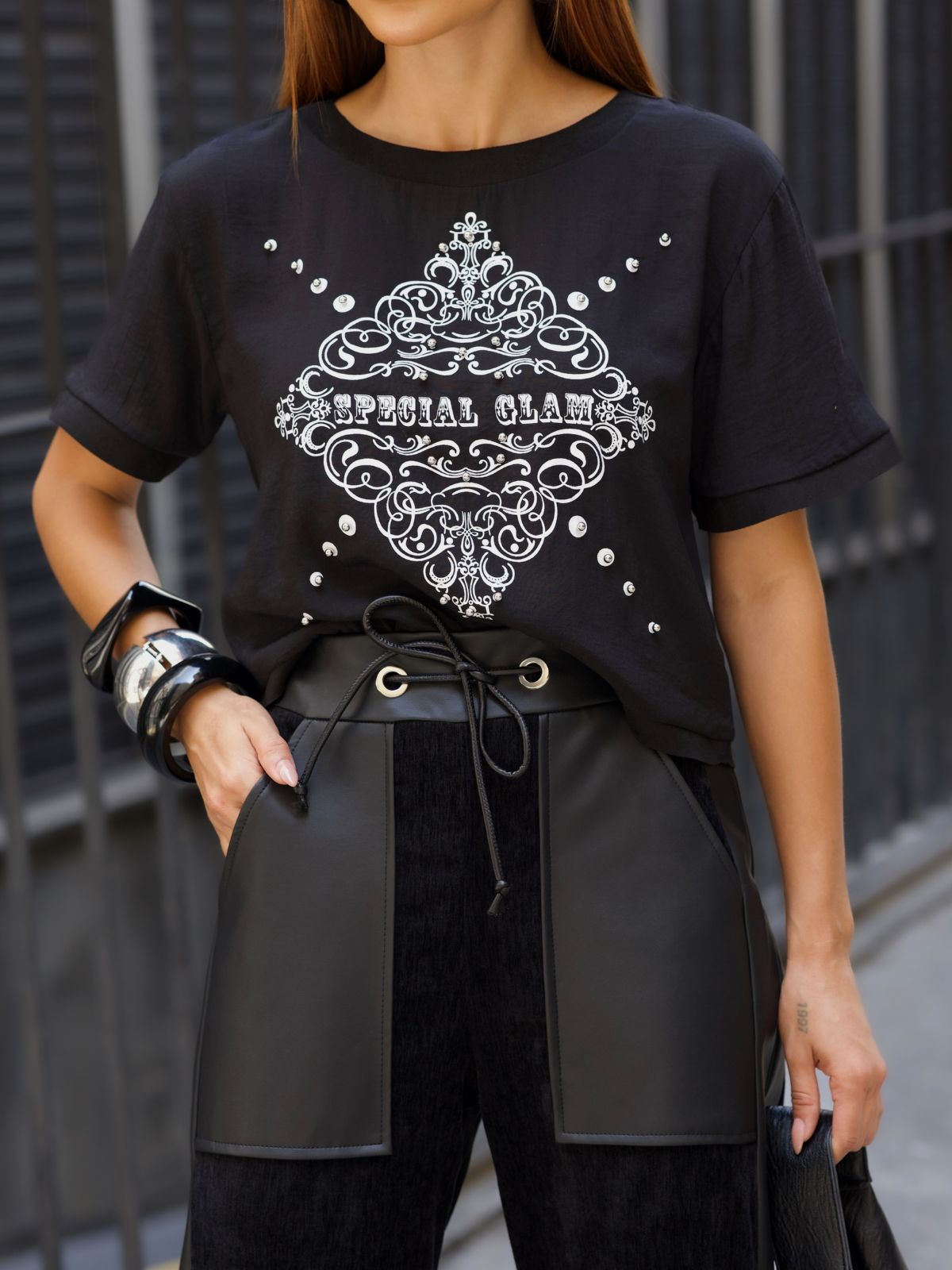 Blusa Feminina Crepe Viscose Tachas e Rebites Special Glam | Clubsoda