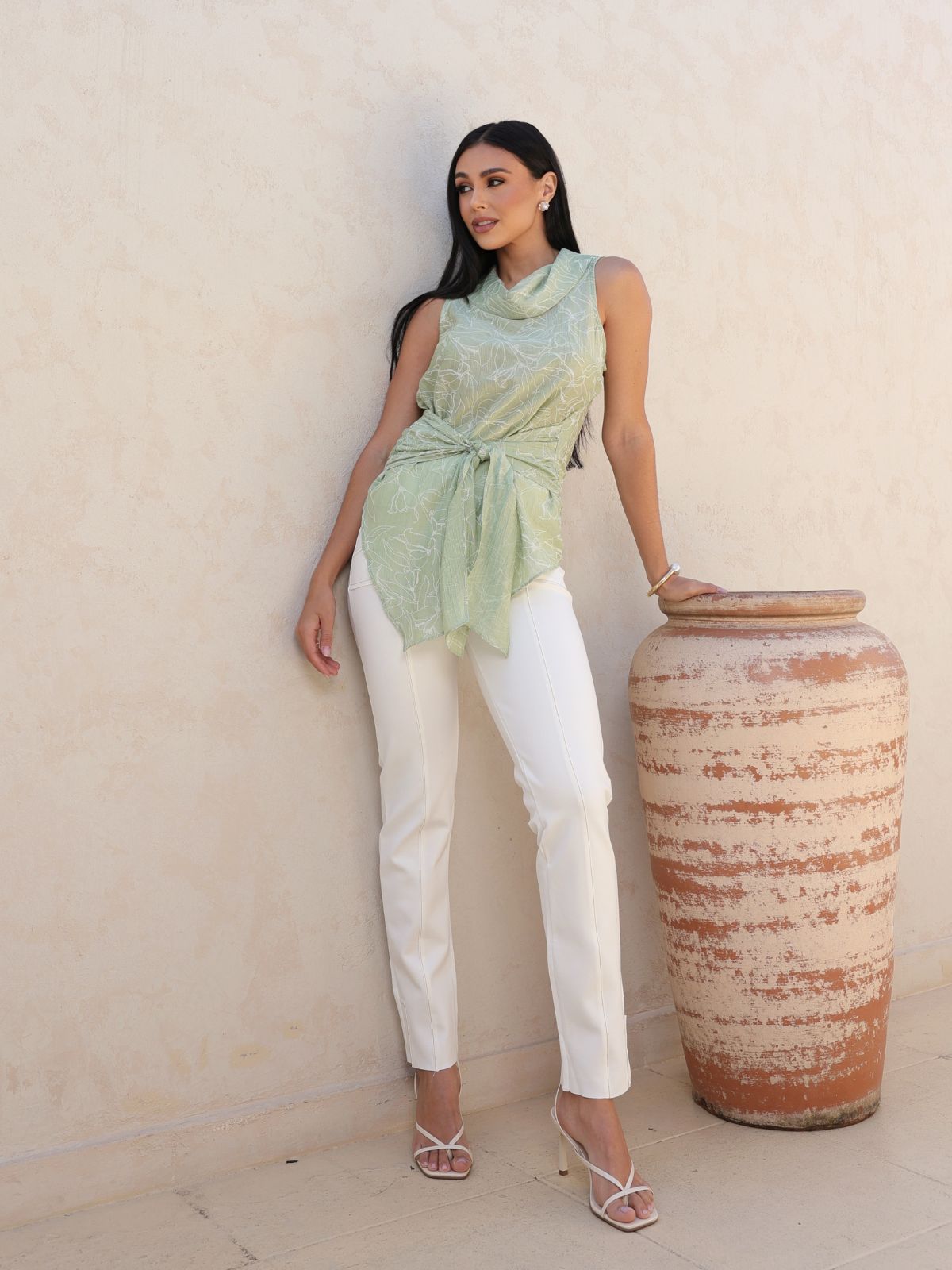 Blusa em Crepe Viscose Estampado Assimetrica | Clubsoda