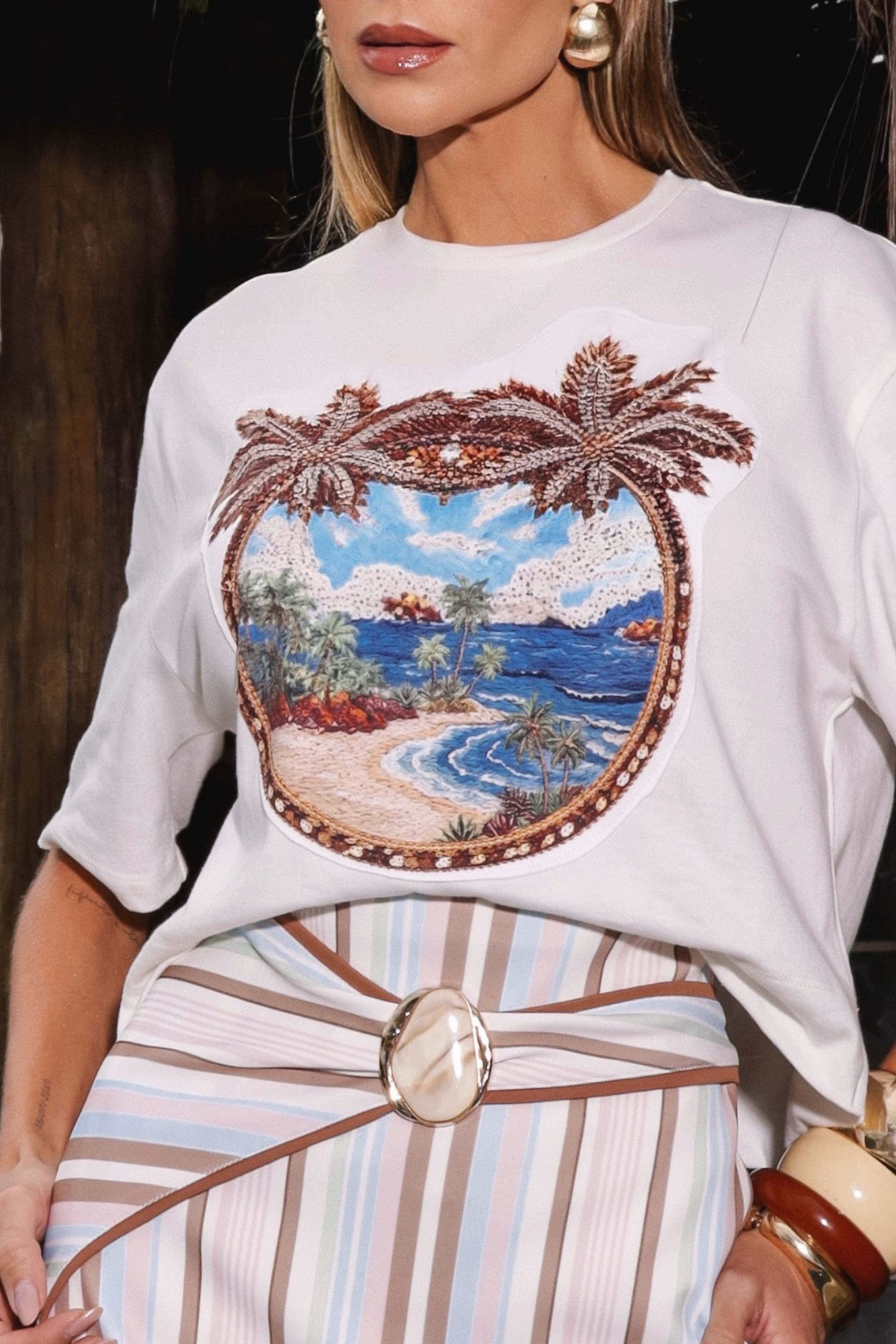 T-Shirt Cropped em Malhão Algodão com Estampa Frente | Clubsoda