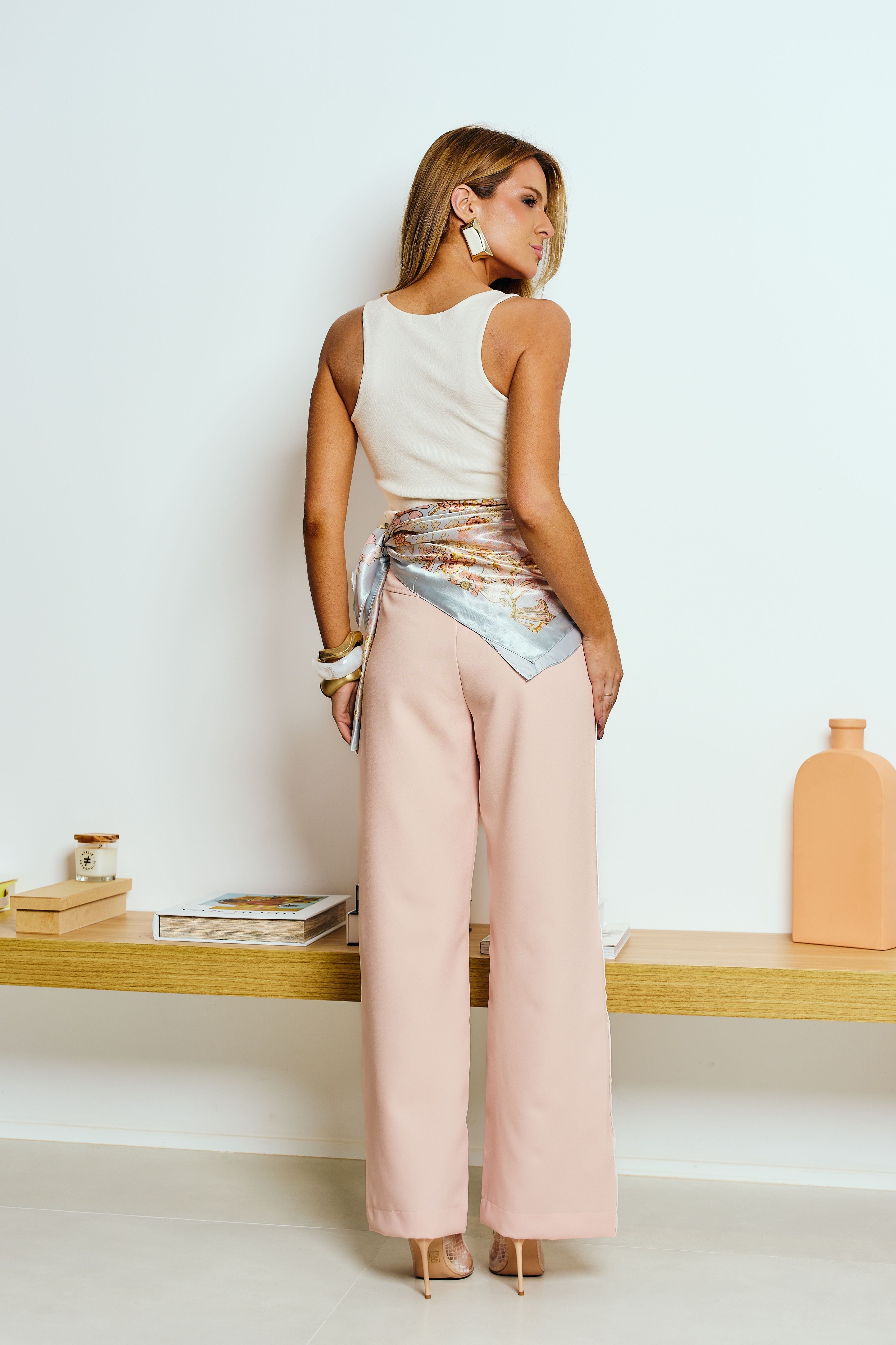 Calça Wide Leg Feminina Esportiva com Vivo Lateral Iorgute | Clubsoda