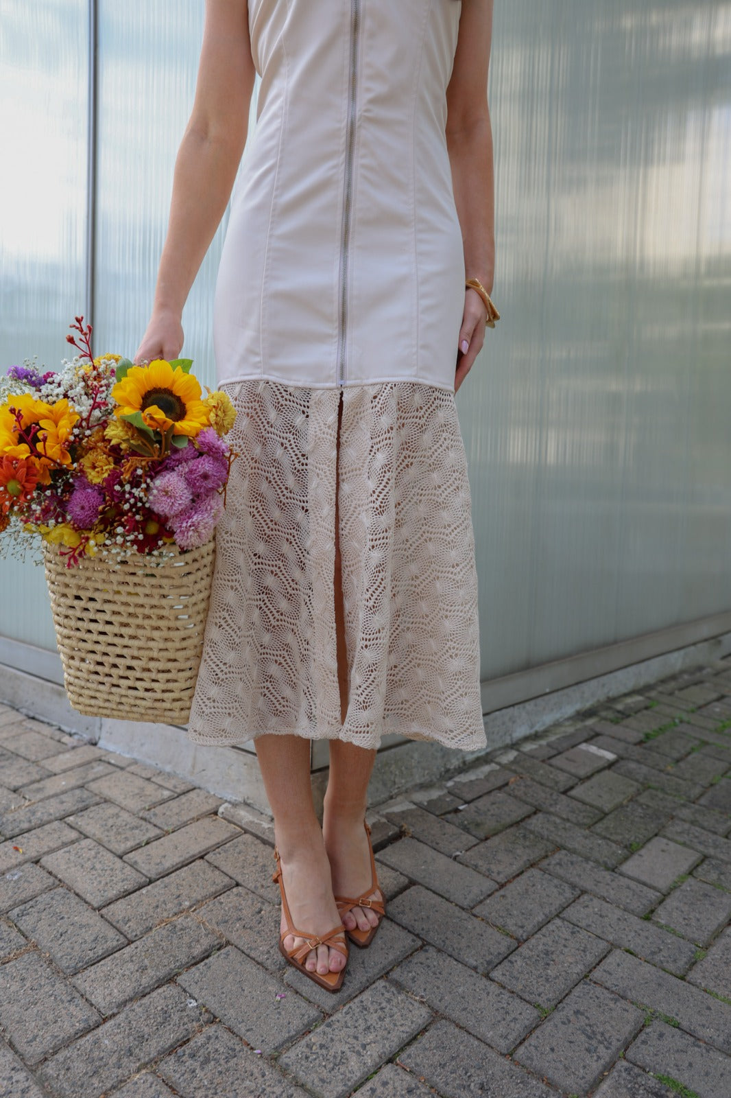 VESTIDO LONGO SARJA COM CROCHET