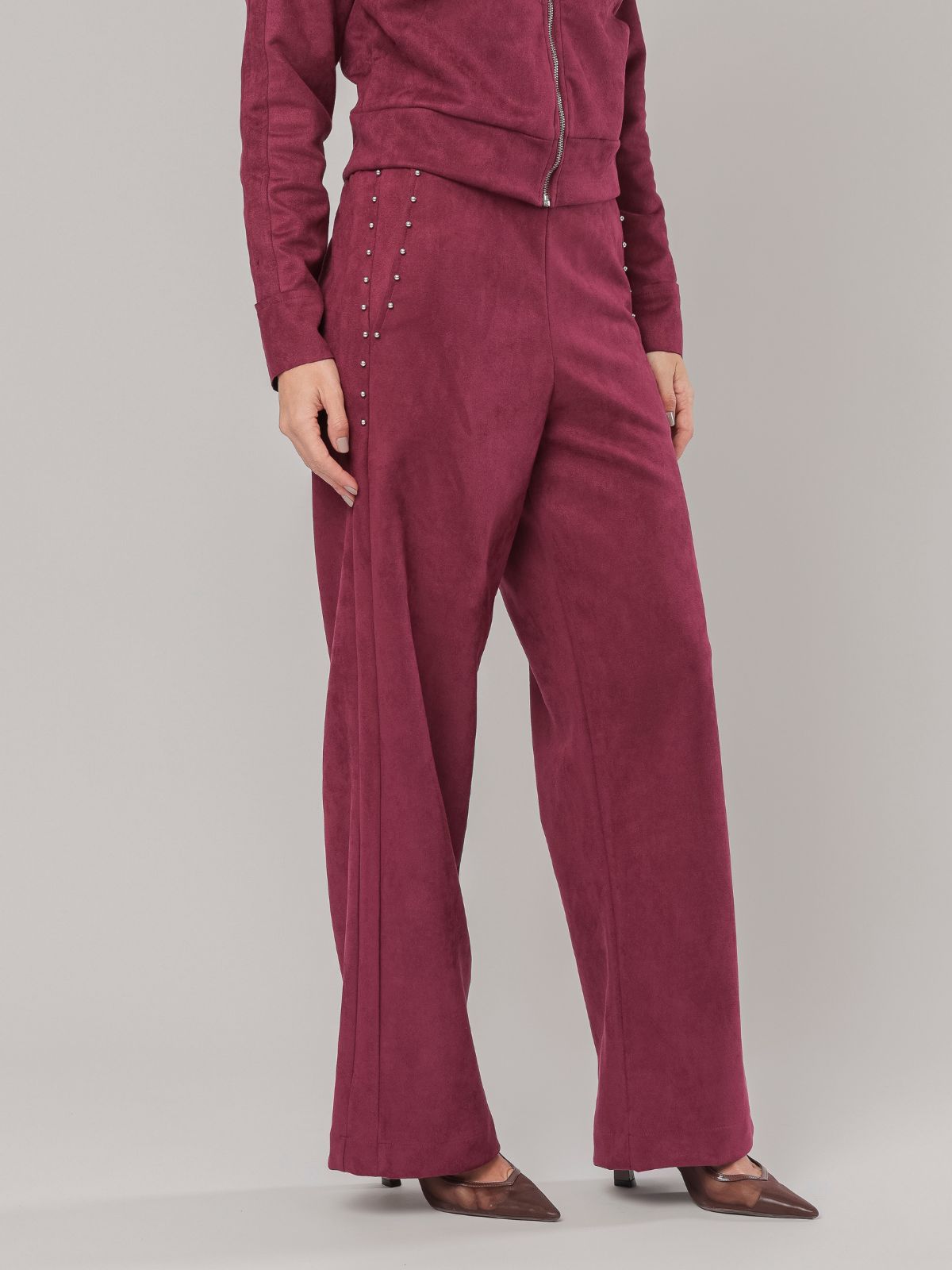 Calça Wide Leg Feminina Suede Esportiva Cós Com Elástico | Clubsoda