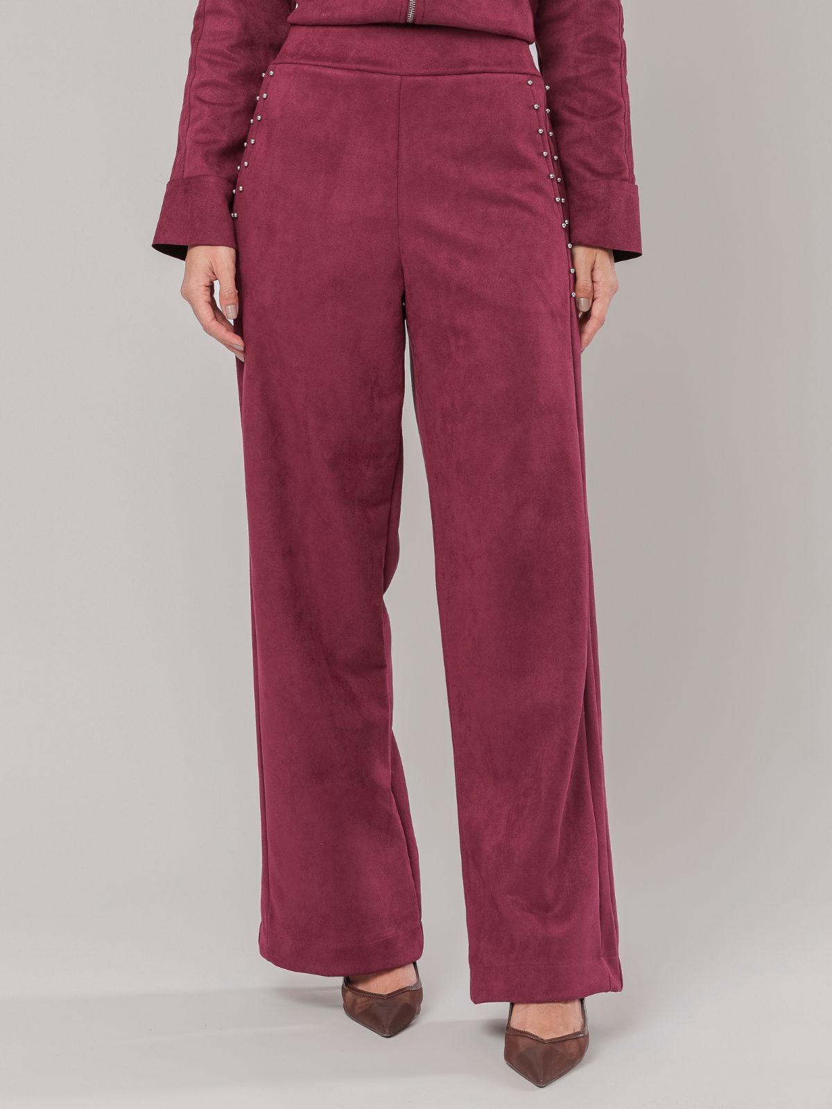 Calça Wide Leg Feminina Suede Esportiva Cós Com Elástico | Clubsoda